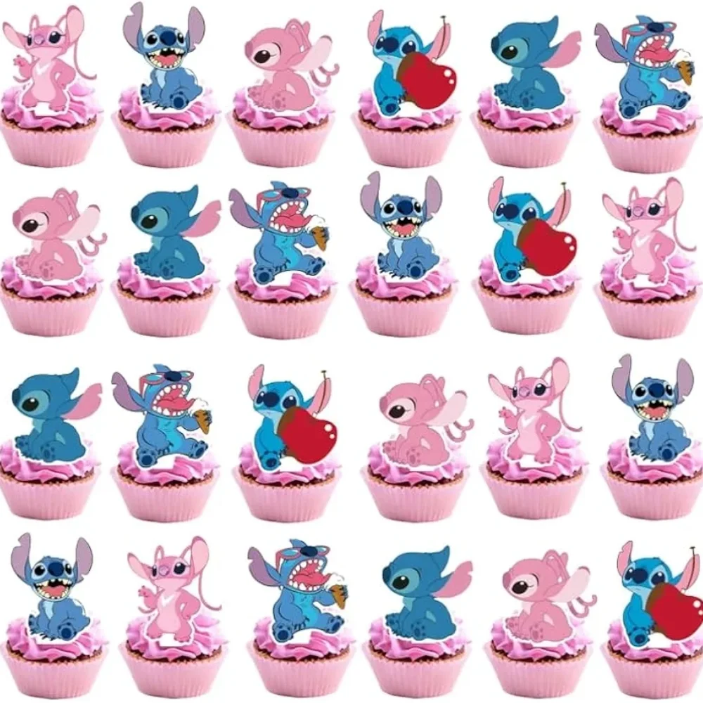 24pc Stitch and Angel Cupcake Toppers